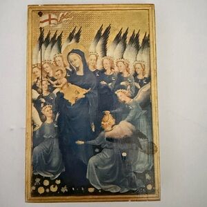 Religious Art Print with Angels Wood Virgin Mary Christ Wilton Diptych